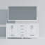 Meuble-lavabo double spacieux avec comptoir en quartz et grand miroir-110822079