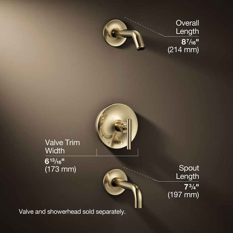 Purist Shower Faucet, Lever, Vibrant French Gold