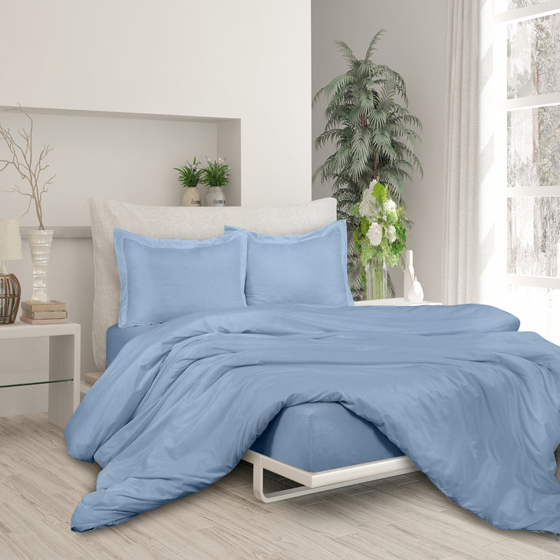 Literie , Housse de couette simple + 1 taie d'oreiller, Bleu