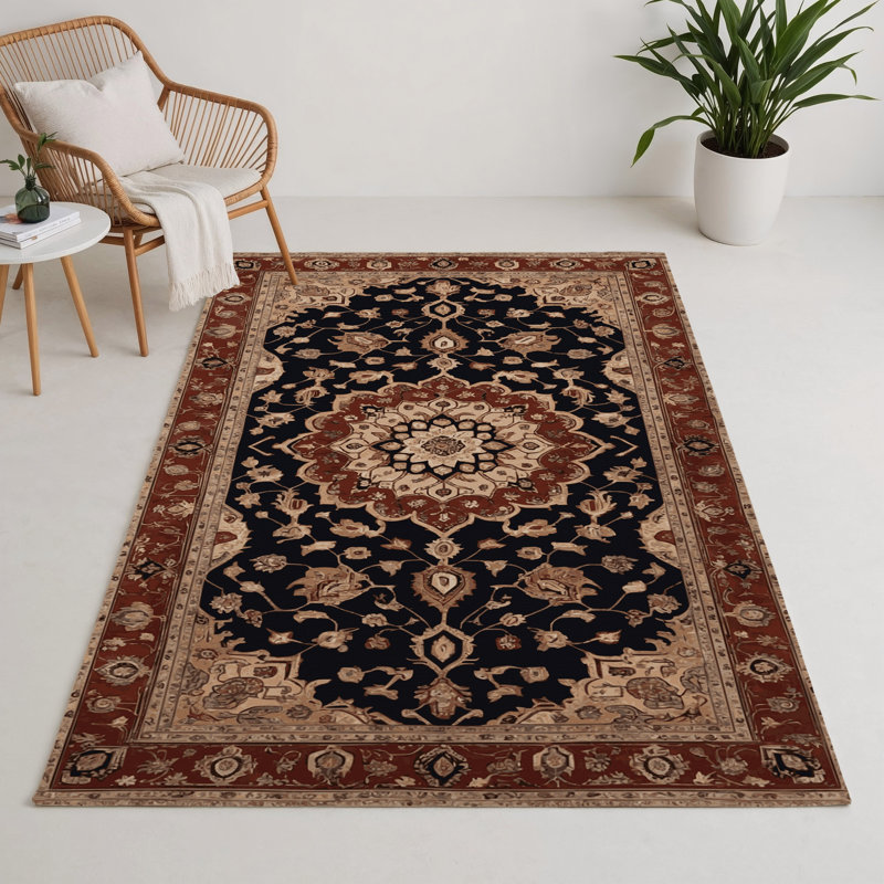 Tapis d'intérieur et d'extérieur persan beige, Rectangle 9 pi x 12 pi