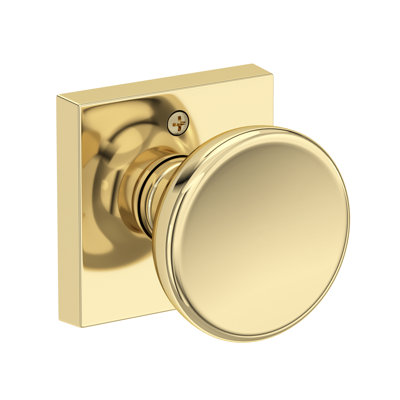 Solvang Passage Knob with Contemporary Square Rose in Lifetime (PVD) Polished Nickel