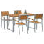 5 Piece Garden Dining Set Grey Steel-1818936445