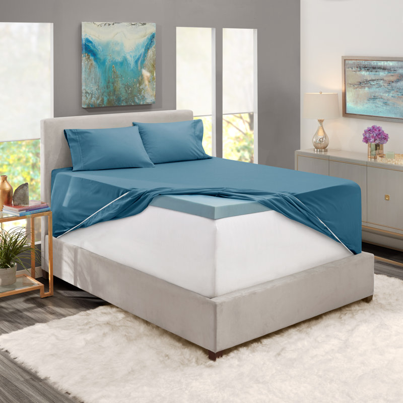 Microfiber Sheet Set, Blue, King Fitted Sheet