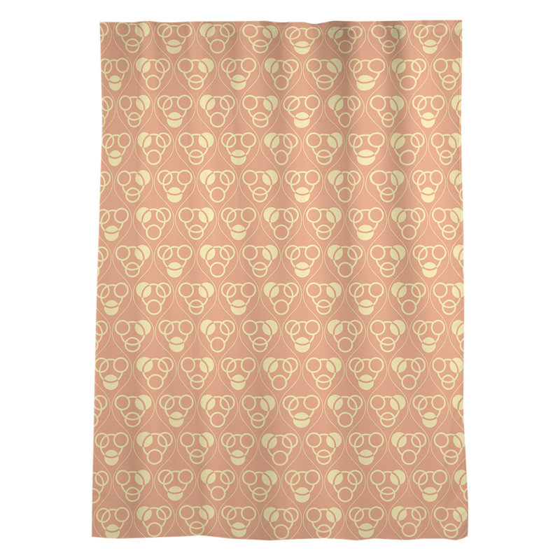 Panneau de rideau simple diaphane avec passe-tringle classique, Orange/jaune