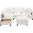 U-shaped Modular With Movable & Functional Coffee Table, White - Hidden Charging Component, Comfortable Padding Space, Material Assurance 90" Sectional And Multi-purpose Concealed Interface, Padded