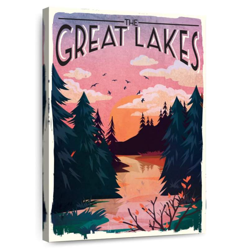 The Great Lakes, 12" H x 8" W