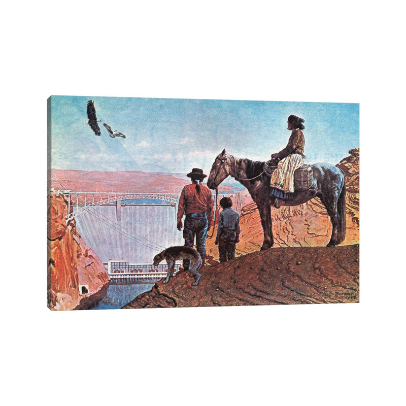 «Glen Canyon Dam» par Norman Rockwell, impression sur toile tendue, H 18 po x l 26 po x P 1,5 po