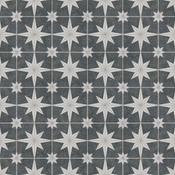 Compass Star 8" x 8" Porcelain Stone Look Wall & Floor Tile