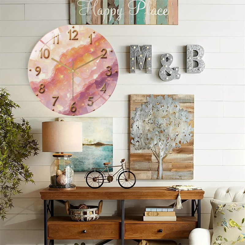 Horloge murale en cristal 12 po
