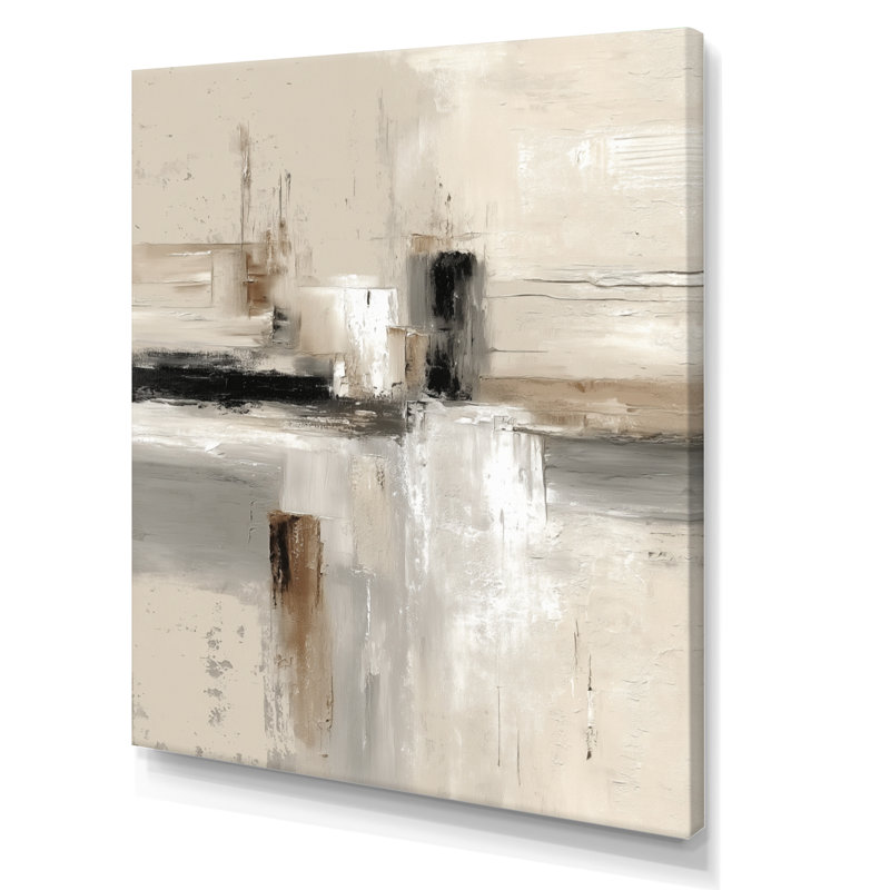 "Brown and Black Brushstroke", peinture abstraite sur toile brune, H 44 po x l 34 po, Toile tendue, Ne s’applique pas