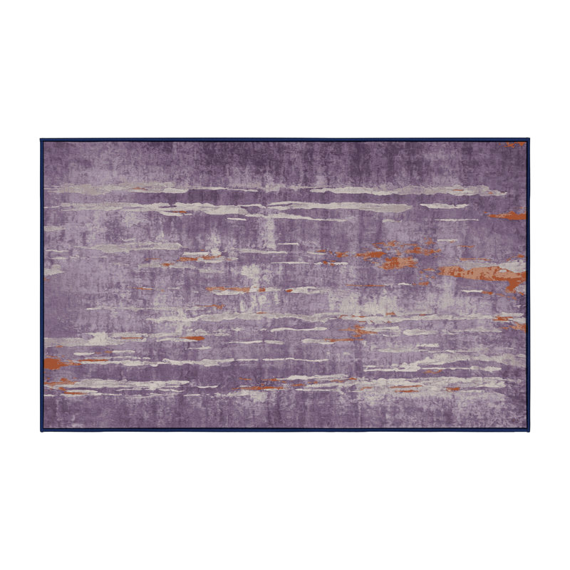 Tapis mauve soyeux et moelleux, Rectangle 2 pi x 3 pi