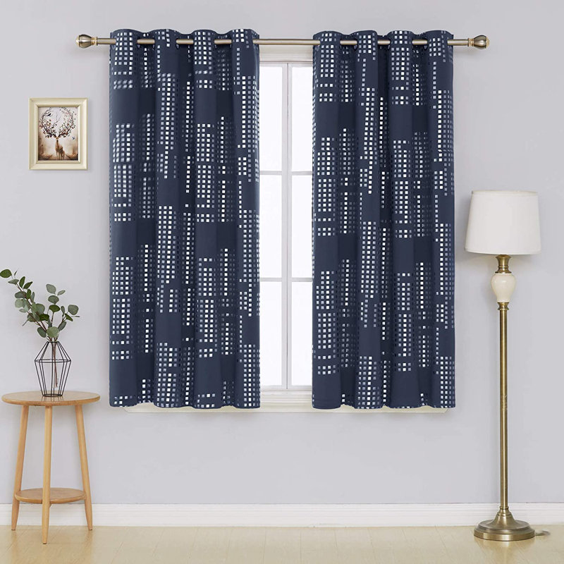 Carmacmoin Room Darkening Curtain Pair, Navy Blue, 52" W x 54" L