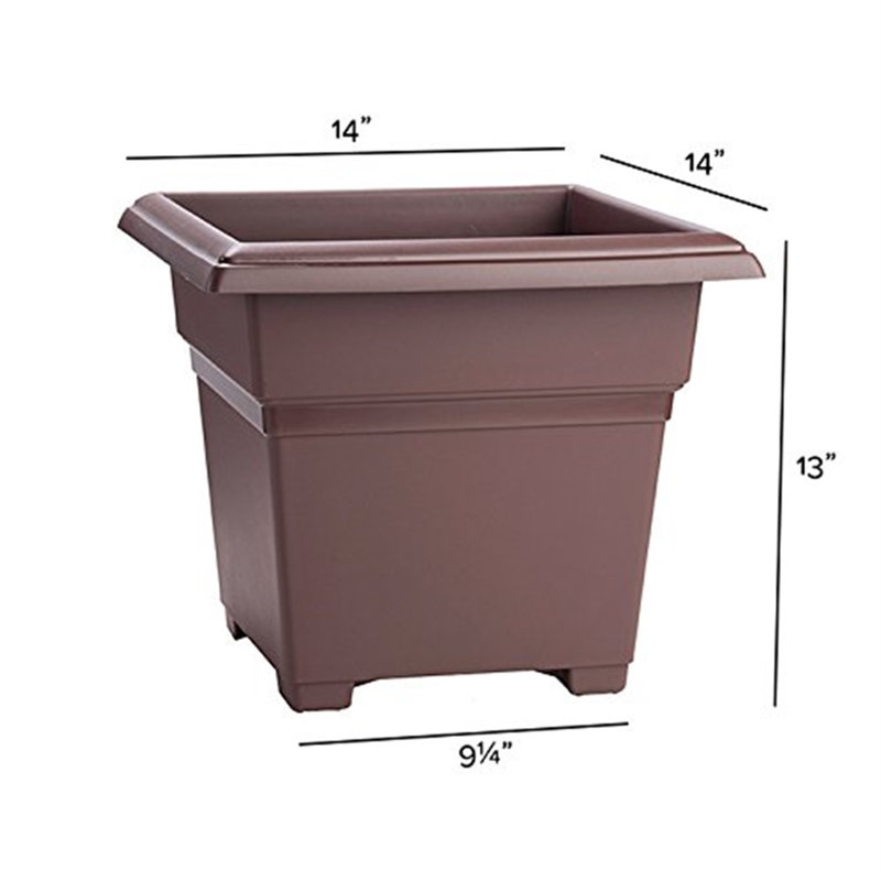 Kayenta Pot Planter, 13" H x 14" W x 14" D, Brown