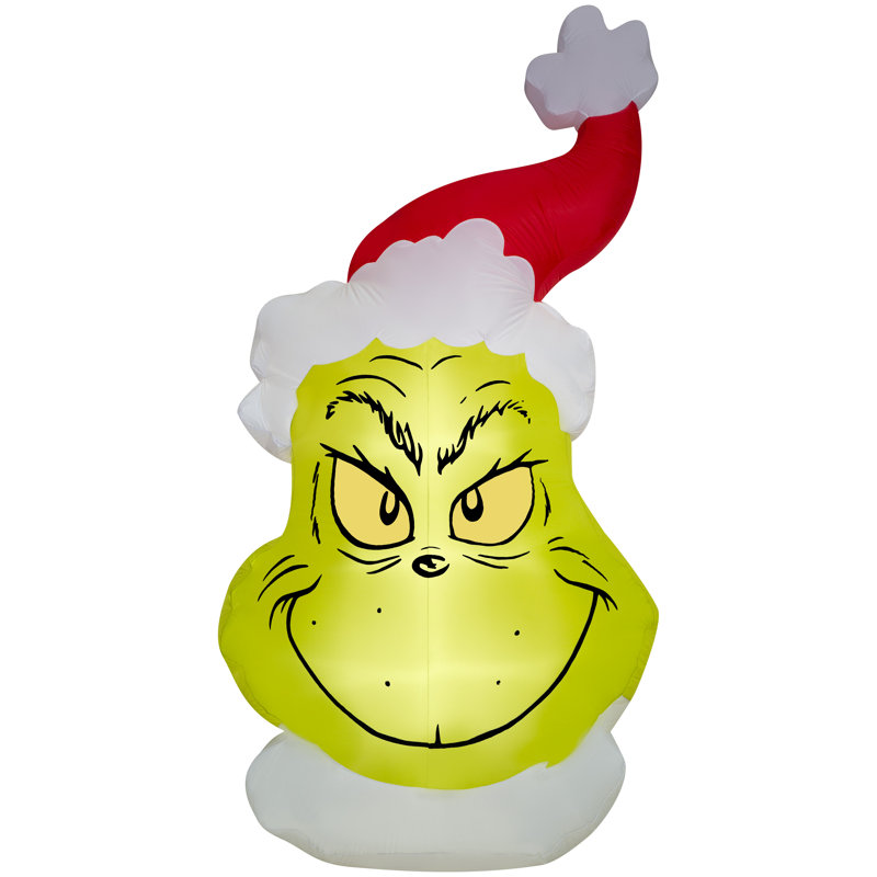Airblown Flat Grinch Head Giant Dr. Seuss