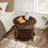 Cherry Wood Coloured Living Room Coffee Table Three Piece Set | Tea Table+double-sided Table Combination, Suitable For Small Spaces Such As Offices, Living Rooms, Apartments, Etc., Easy To Assemble