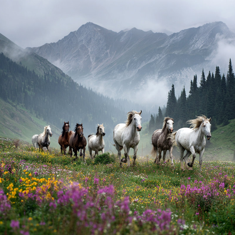 Alpine Meadow Wrapped Canvas Wall Art, 30"W x 30"H x 1.5"D