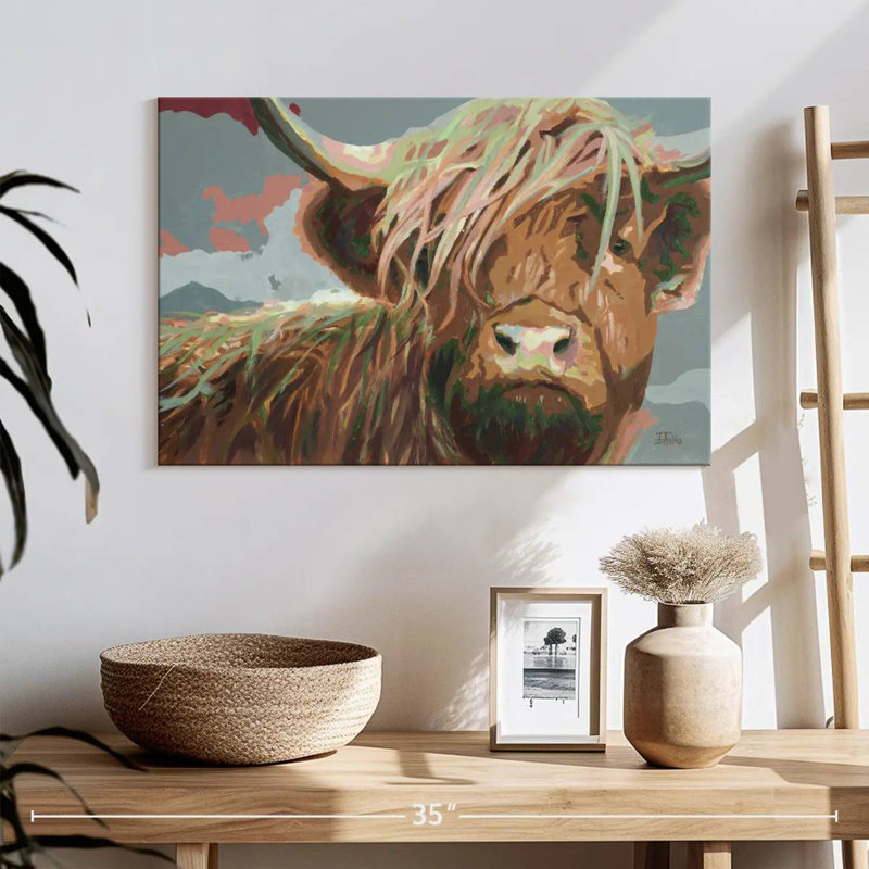 Brampt Serious Highland Cow, 16" H x 24" W
