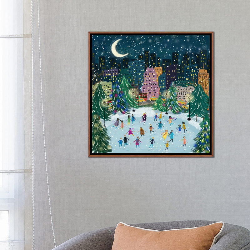«Skating In The Park», reproduction d'art sur toile encadrée, H 26 po x l 26 po, Reproduction encadrée sans passe-partout