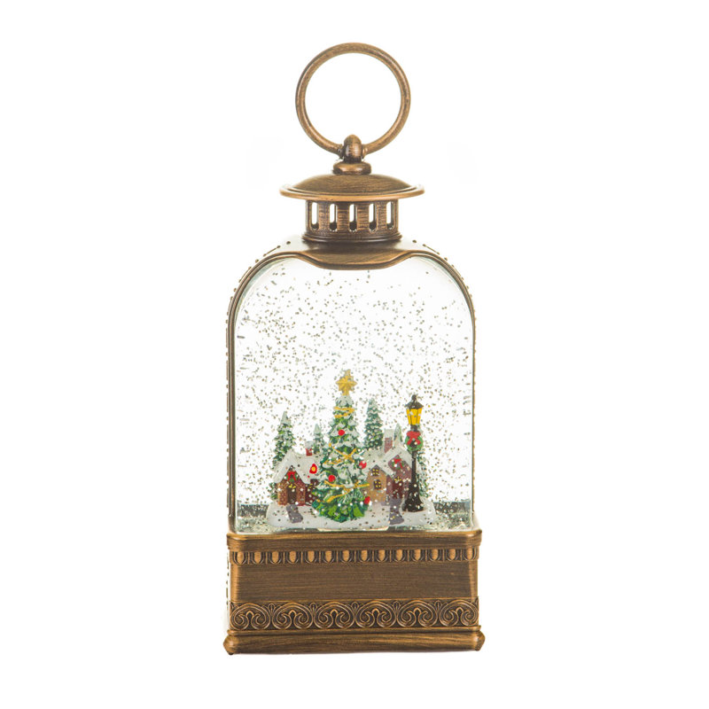 Brown Lantern LED Snow Globe