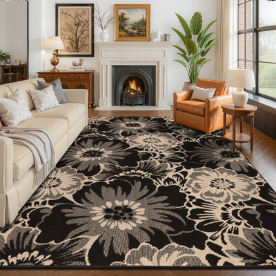 Tapis antidérapant à motif floral