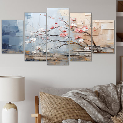 «Yoga Serene Zen Pastel I», reproduction d'art murale abstraite - 5 panneaux
