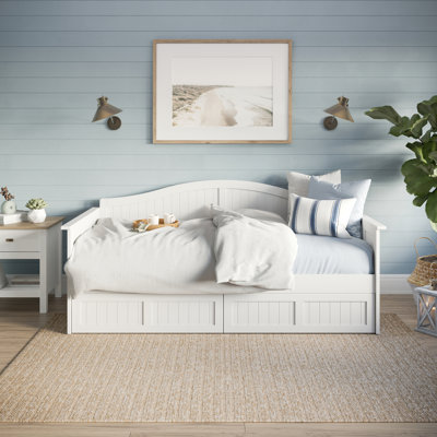 Nantucket Cottage Solid Wood Twin Daybed with Storage Drawers by Red Barrel Studio