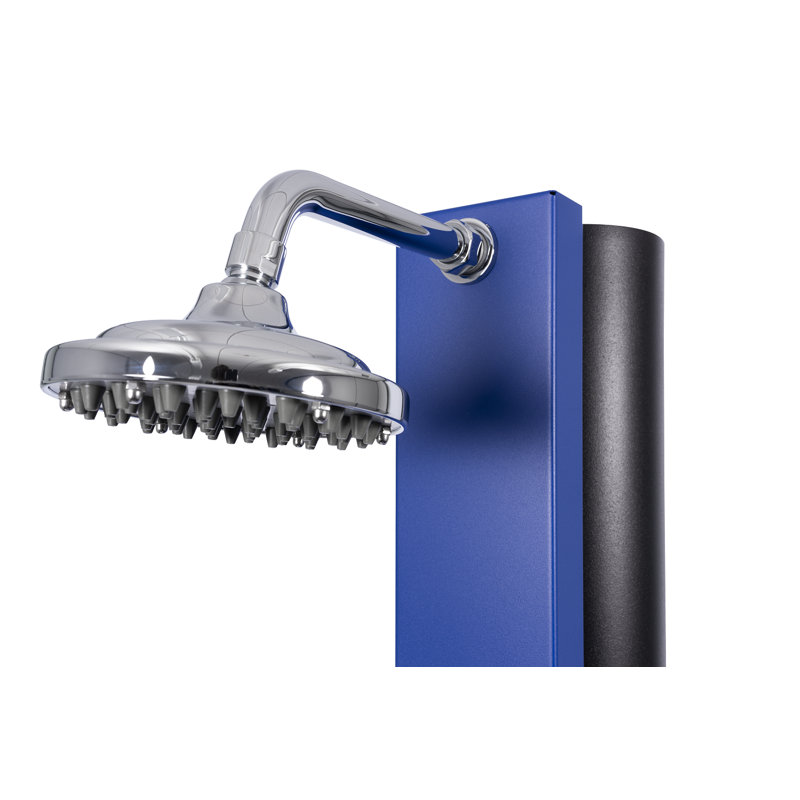 Aleeta Solar Powered Stainless Steel Wall Mounted Outdoor Shower and Footwash Spout