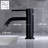 CALBASE Bathroom Sink Faucets Matte Black 1 Handle 1 Hole Stainless Steel Cold and hot water valve with Pop Up Drain and Supply Lines-119342493