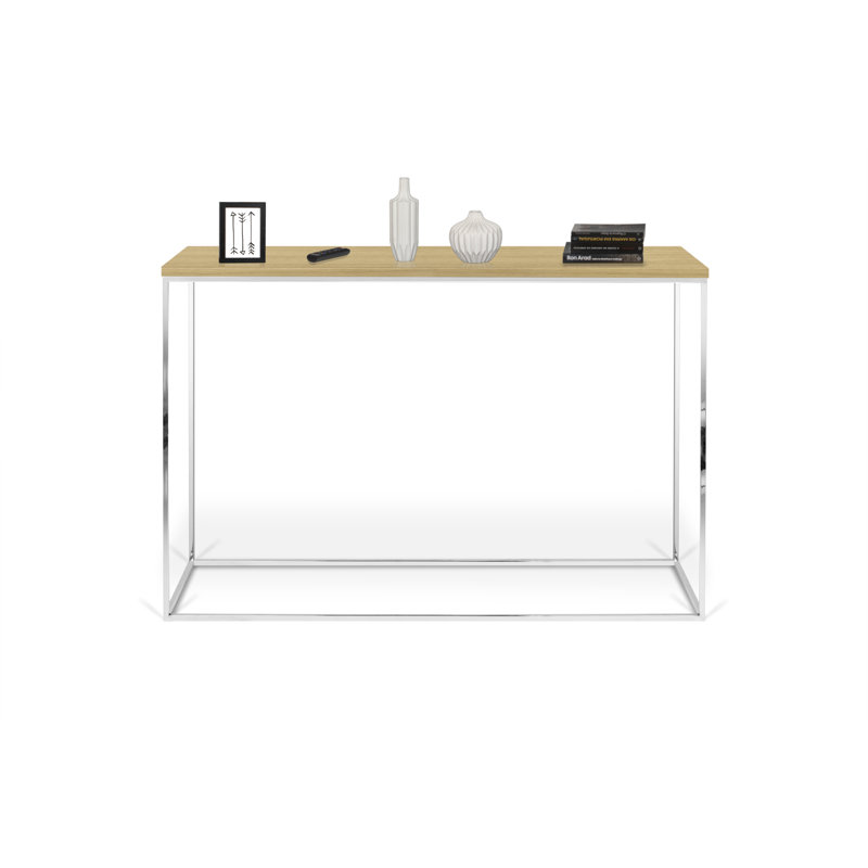 Duell 120 cm W Console Table, Oak, Chrome