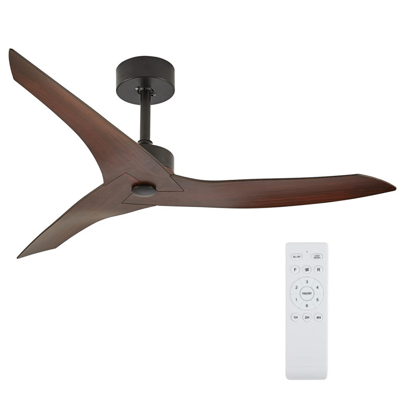Ventilateur de plafond extérieur 52 po sans lumière avec télécommande, Brun