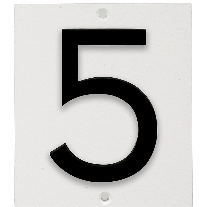 Floating 1-Line Wall Address Plaque, Black, White, Yes