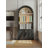 66.7" Tall Arched Bookshelf With Storage Cabinet, Mid-Century Modern 3-Tier Arched Cabinet With Open Display Shelf For Office, Dining Room, Living Room, Black