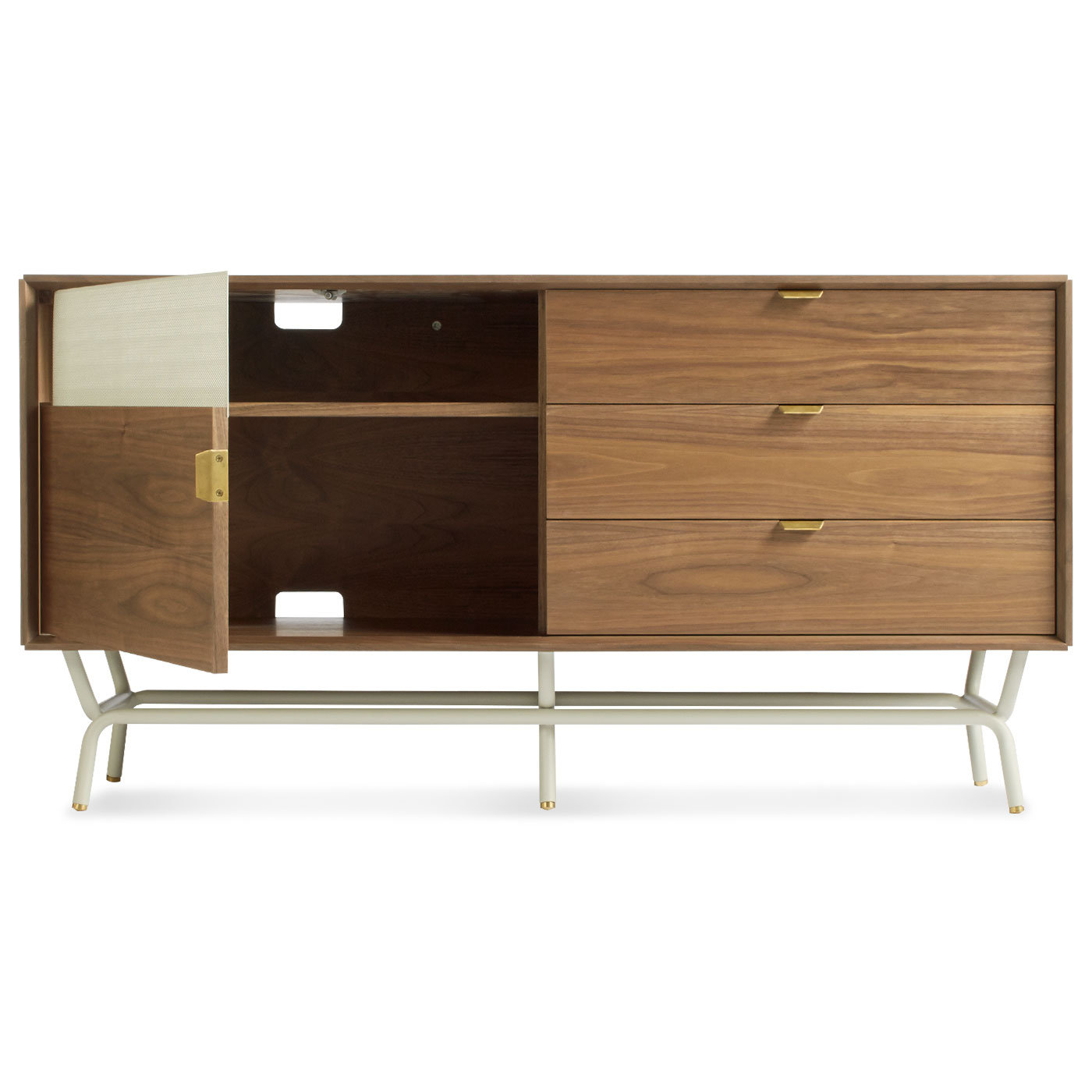 Dang 56'' Media Console, Walnut/Putty Gray