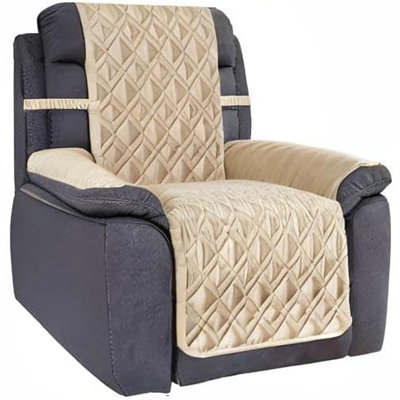 Waterproof Recliner Chair Cover With Nonslip Backing, Furniture Protector For Pets, Washable Recliner Slipcover, Beige