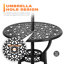 Ensemble bistro en fonte d'aluminium 3 pièces avec trou pour parasol Aleah
