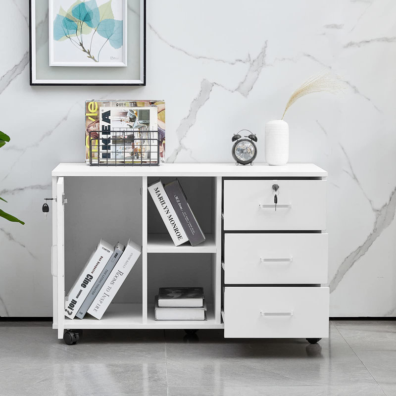 57cm H x 90cm W Printer Stand, White