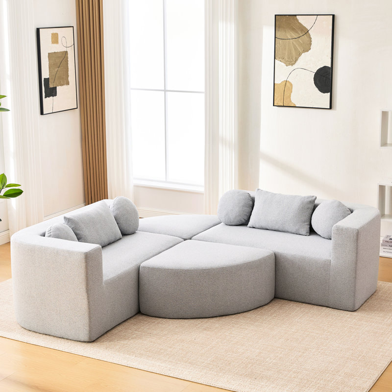Canapé modulaire Boneless, Boucle gris