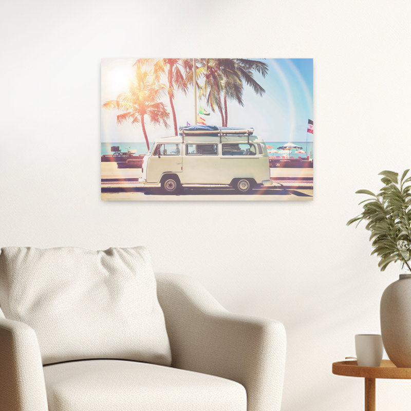 Camper Van, art mural contemporain, 16" H x 24" W