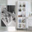 Armoire d'angle avec tablettes réglables, rangement pour le vestibule, la salle de bain, le salon et le bureau