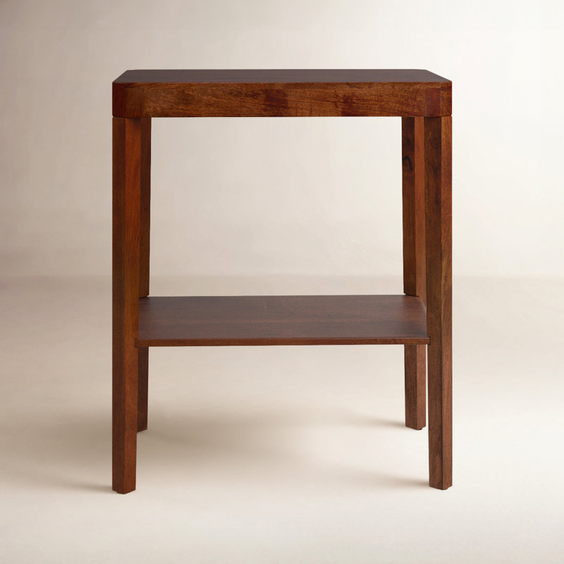 Ardentown Solid Wood End Table, Walnut Brown