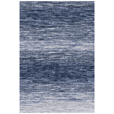 Bimlesh Modern Blue and Grey Gradient Indoor Area Rug for Living Room or Bedroom