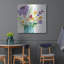 «Teal Vase With Bright Flowers» par Sheila Golden, art mural en métal, 36 po x 36 po-1002540950