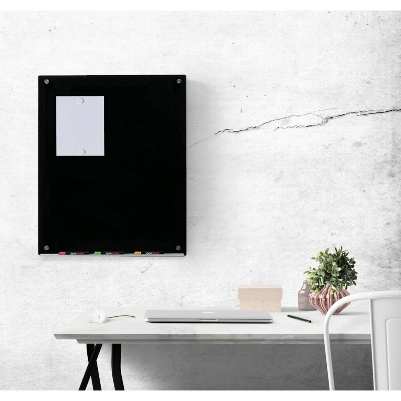 Panneau de verre magnétique mural noir, 39,37 po x 59,06 po