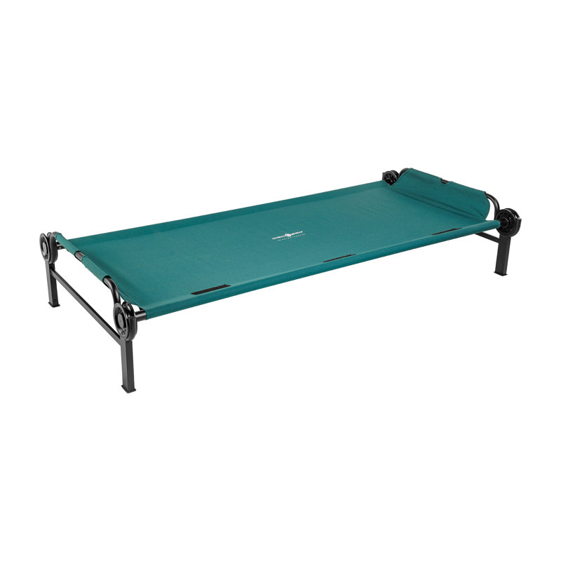 Disc-O-Bed Single Cot, Portable Sleep Solution for Tents & Cabins, Green, XL, Green