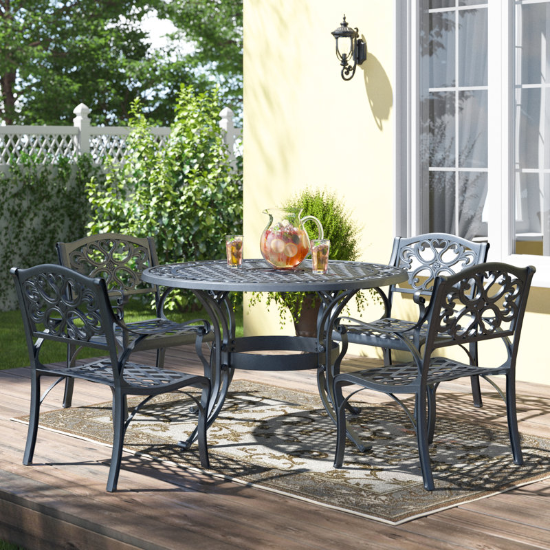 Ensemble repas pour 4 personnes Saoirse, Noir, P 48 po x l 48 po x H 29 po