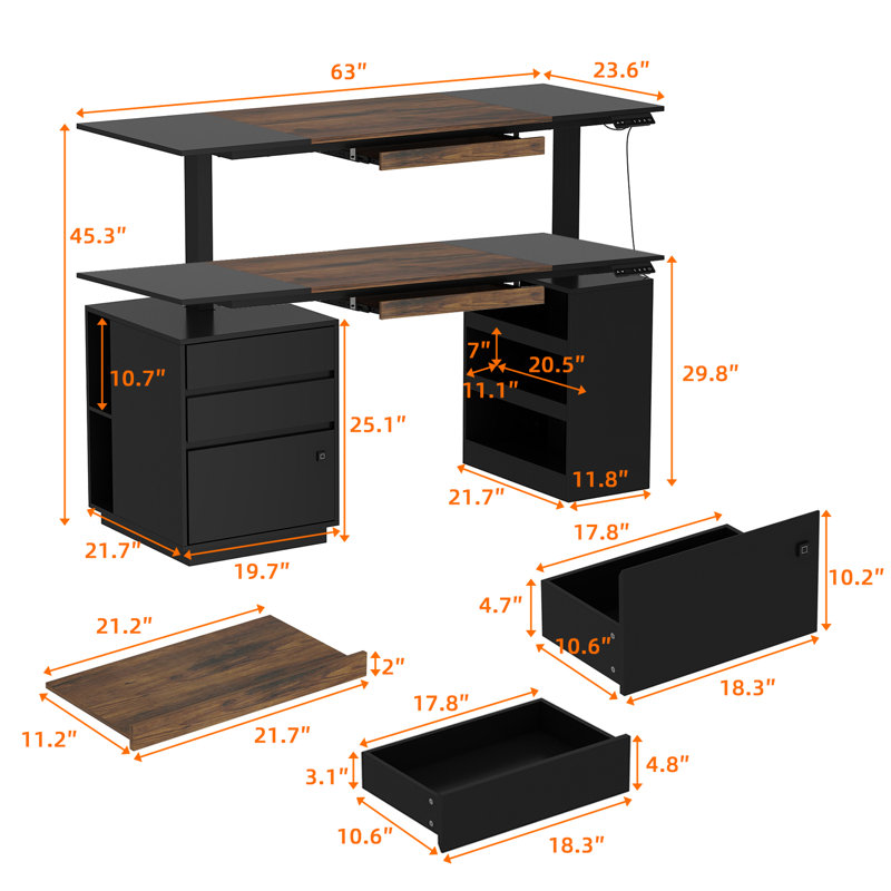 Bureau ergonomique assis-debout avec contrôleur