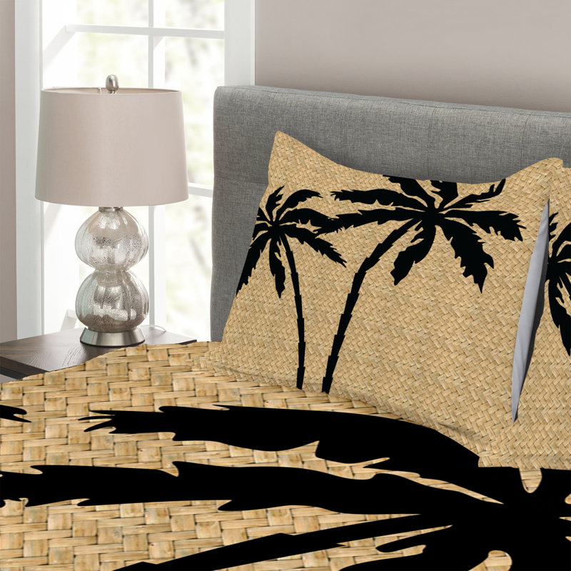 No Pattern Bedspread with Pillow Shams, 220 x 264 cm