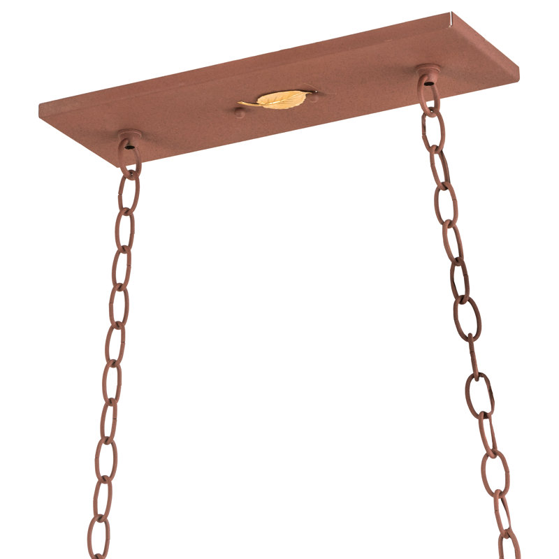 Rustic Lodge 6 - Light Pendant, 12.5" - 44" H x 42" W x 17" D, Rust, Rust