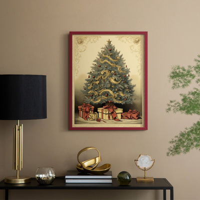 «Christmas Holiday Art CDXCII», reproduction d'art encadrée - bois massif