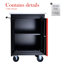 Armoire à outils à double porte avec porte verrouillable - Chariot amovible multi-chariots noir et rouge
